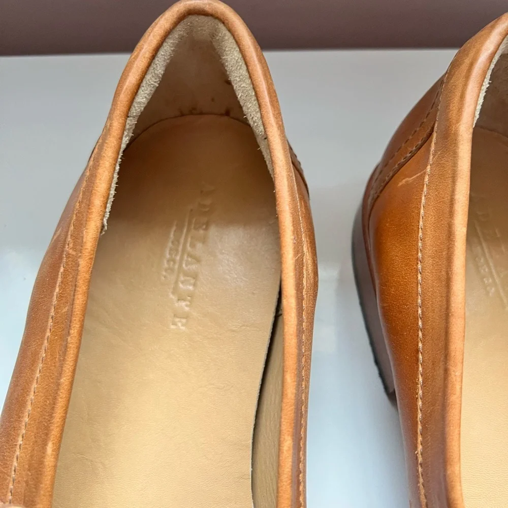Adelante Luca Chestnut Tan‎ Leather Penny Loafers Size 16D